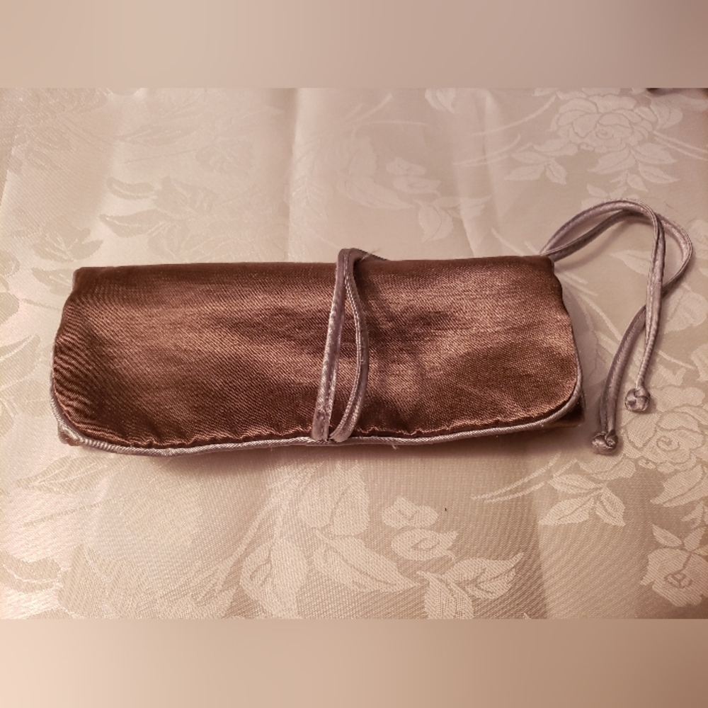 Women's Cosmetic Case, Bath and Body, Gold Satin